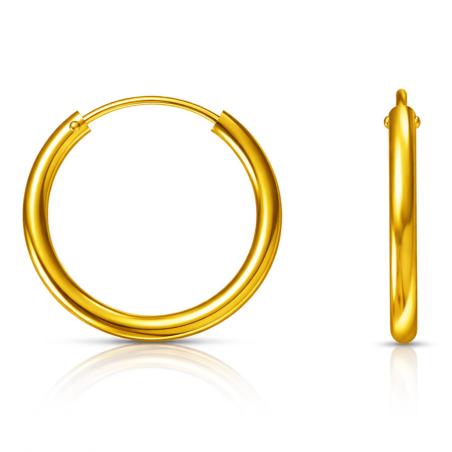 Pozlacené stříbrné náušnice kroužky - 18 mm průměr | Argento.cz