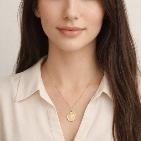 Zlatý přívěsek - medailka sv. Benedikta | Argento.cz