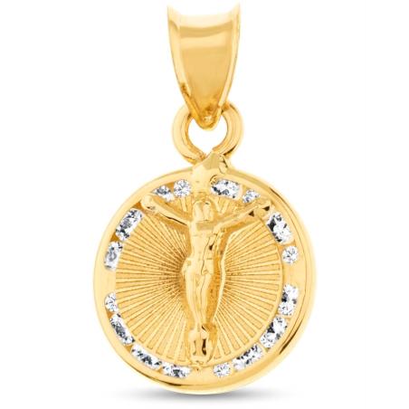 Zlatý přívěsek - Ježíš, čiré kulaté zirkony | Argento.cz