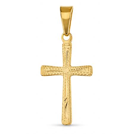 Pozlacený stříbrný přívěsek - křížek, s ručním gravírem | Argento.cz