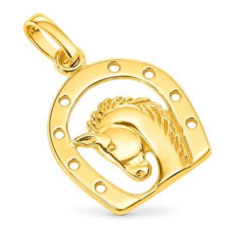 Pozlacený stříbrný přívěsek - kůň, podkova | Argento.cz
