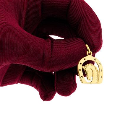 Pozlacený stříbrný přívěsek - kůň, podkova | Argento.cz