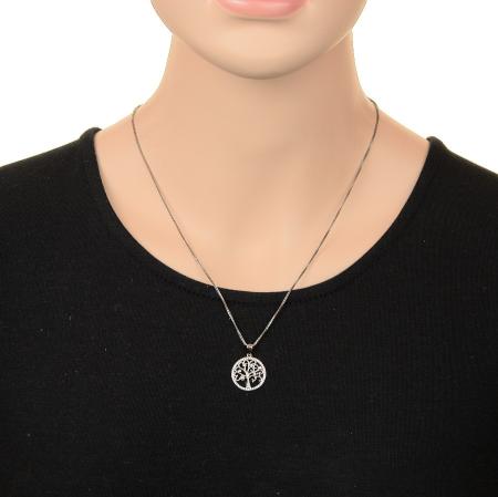 Stříbrný přívěsek - strom života, čiré kulaté zirkony | Argento.cz