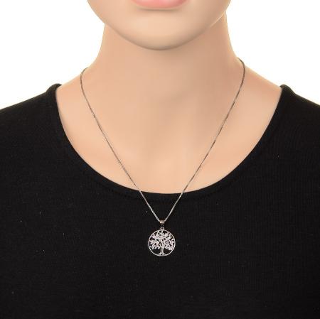 Stříbrný přívěsek - strom života, barevné kulaté zirkony | Argento.cz