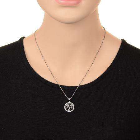 Stříbrný přívěsek - strom života, čiré kulaté zirkony | Argento.cz