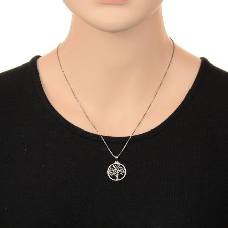 Stříbrný přívěsek - strom života, čiré kulaté zirkony | Argento.cz