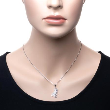 Stříbrný přívěsek - nůžky, hřeben, čiré kulaté zirkony | Argento.cz