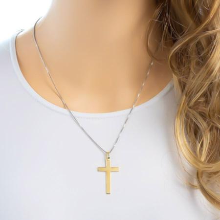 Pozlacený stříbrný přívěsek - křížek | Argento.cz