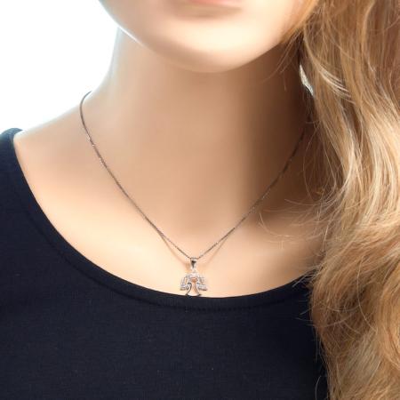 Stříbrný přívěsek - anděl, čiré kulaté zirkony | Argento.cz