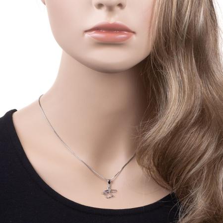 Stříbrný přívěsek - anděl, čirý kulatý zirkon | Argento.cz