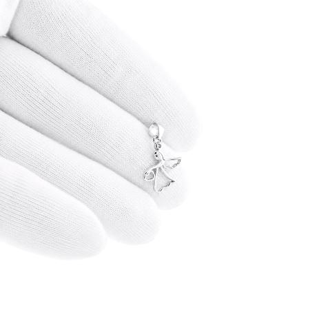 Stříbrný přívěsek - anděl, čirý kulatý zirkon | Argento.cz