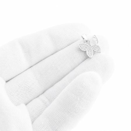 Stříbrný přívěsek - motýl, čiré kulaté zirkony | Argento.cz