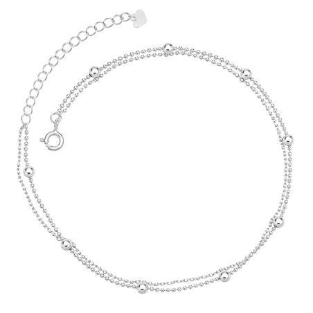 Stříbrný náramek na nohu - kulky, délka 22 až 26 cm | Argento.cz