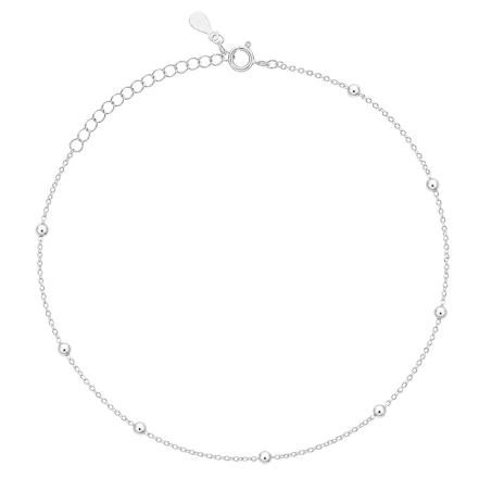 Stříbrný náramek na nohu - kulky, délka 22 až 26 cm | Argento.cz