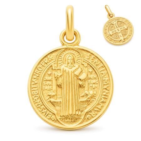 Zlatý přívěsek - medailka sv. Benedikta | Argento.cz
