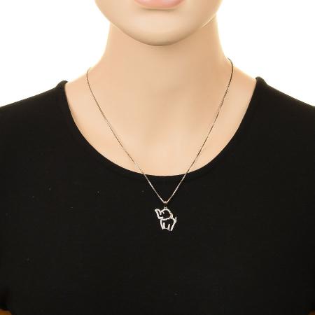 Stříbrný přívěsek - slon, čiré kulaté zirkony | Argento.cz
