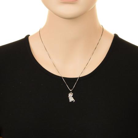 Stříbrný přívěsek - kočka, čiré kulaté zirkony | Argento.cz