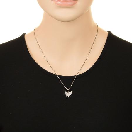 Stříbrný přívěsek - motýl, čiré kulaté zirkony | Argento.cz
