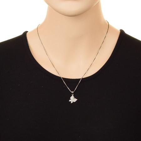 Stříbrný přívěsek - motýl, čiré kulaté zirkony | Argento.cz