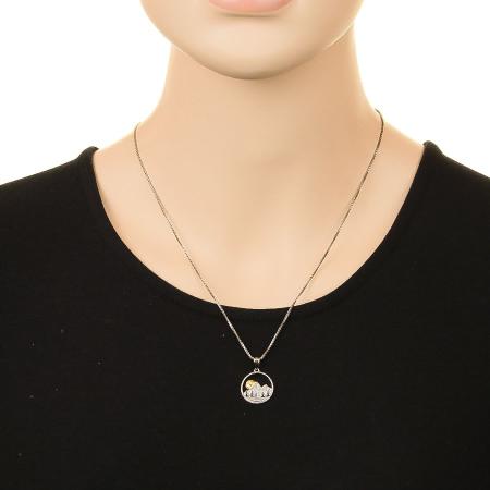 Kombinovaný stříbrný přívěsek - hory, černá glazura | Argento.cz