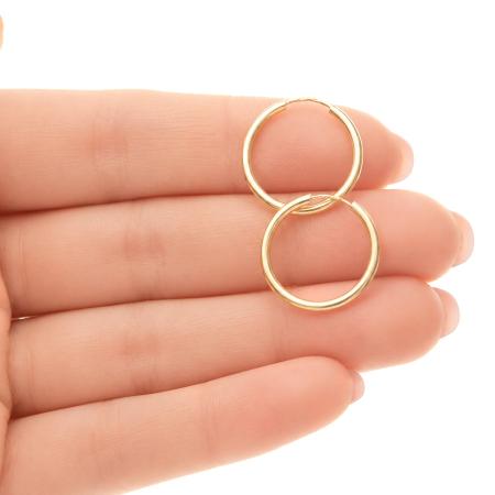 Zlaté náušnice kroužky - 18 mm průměr | Argento.cz
