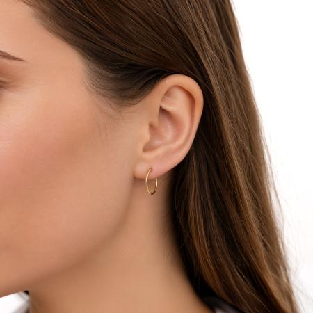Zlaté náušnice kroužky - 16 mm průměr | Argento.cz