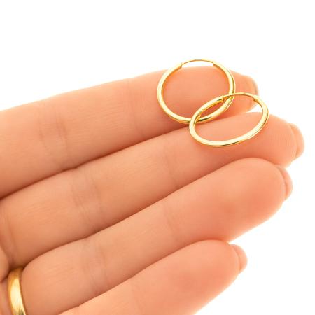 Zlaté náušnice kroužky - 16 mm průměr | Argento.cz