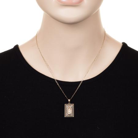 Zlatý přívěsek - Panna Maria Guadalupská, čiré kulaté zirkony | Argento.cz