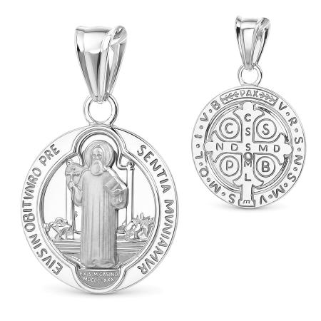 Stříbrný přívěsek - medailka sv. Benedikta | Argento.cz