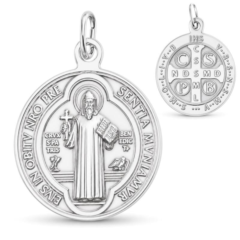 Stříbrný přívěsek - medailka sv. Benedikta | Argento.cz