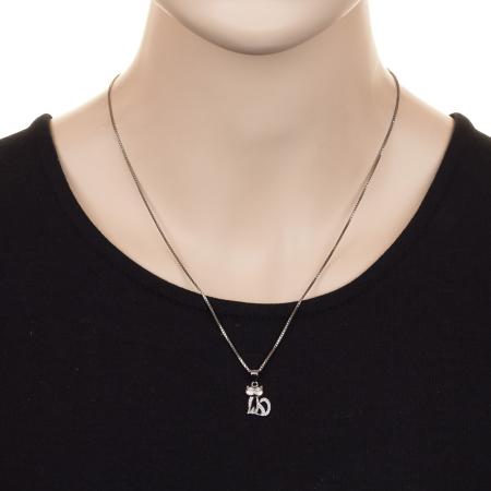 Stříbrný přívěsek - kočka, čiré kulaté zirkony | Argento.cz