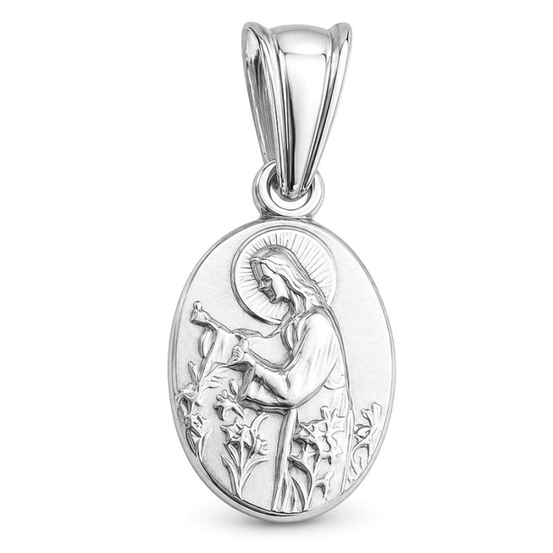 Stříbrný přívěsek - světice s liliemi | Argento.cz