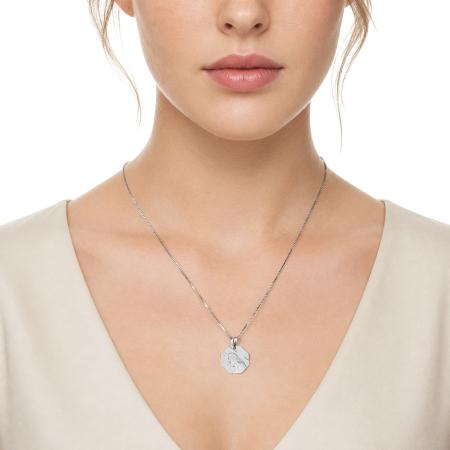 Stříbrný přívěsek - Ježíš Kristus s trnovou korunou, osmihranná medaile s křížem | Argento.cz