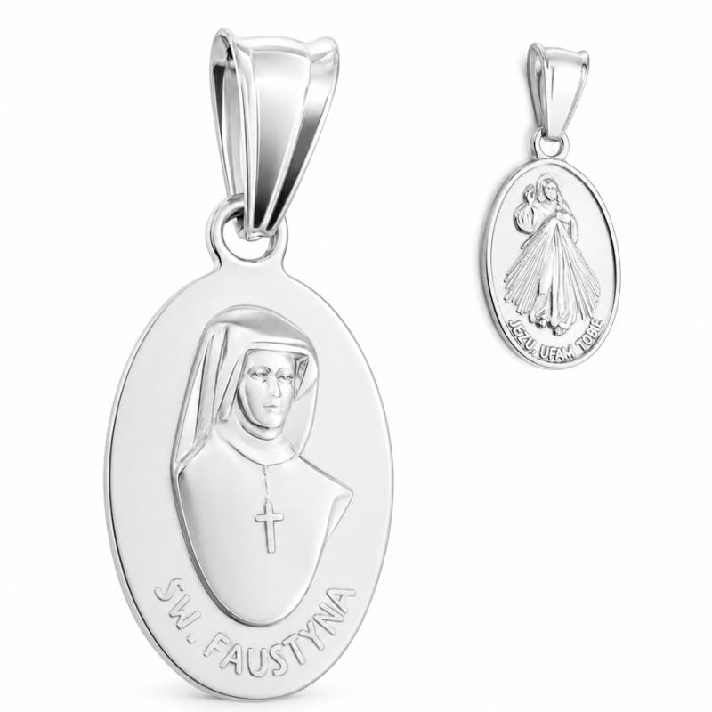 Stříbrný přívěsek - sv. Faustyna Kowalská | Argento.cz