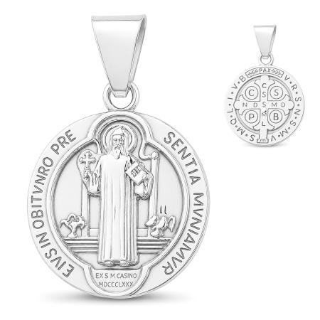 Stříbrný přívěsek - medailka svatého Benedikta | Argento.cz